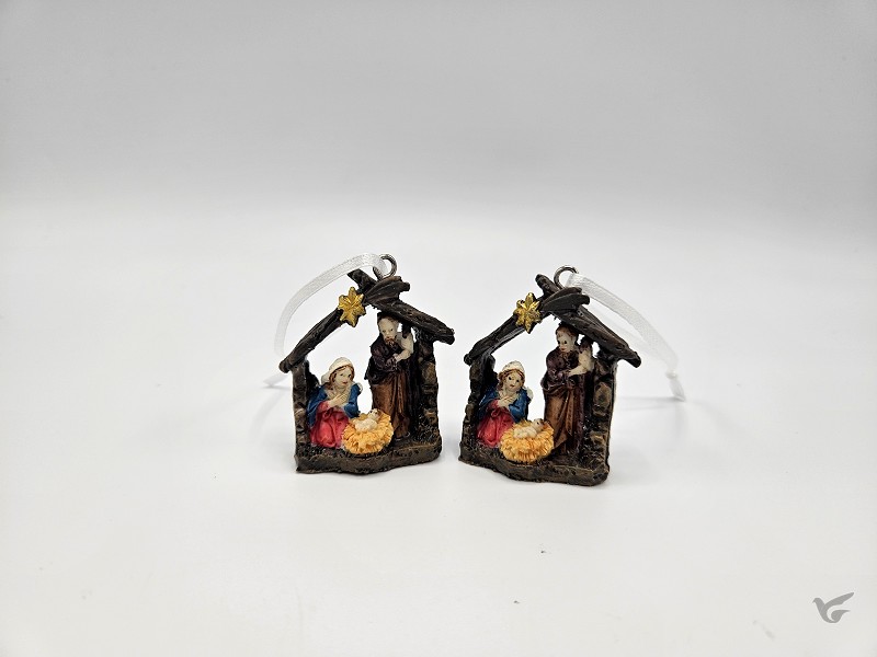 Productafbeelding: voorkant van Holy family in creche ornament 5,5cm