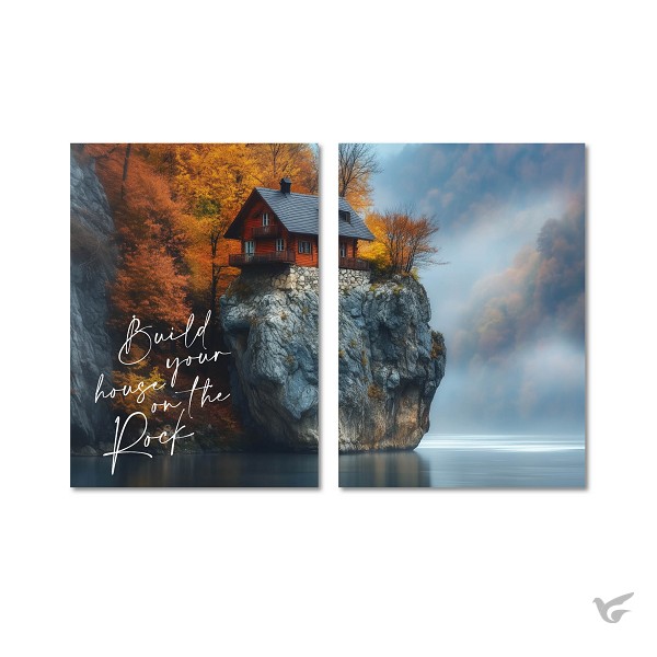 Productafbeelding: voorkant van Wandbord A3 Build your house on the Rock