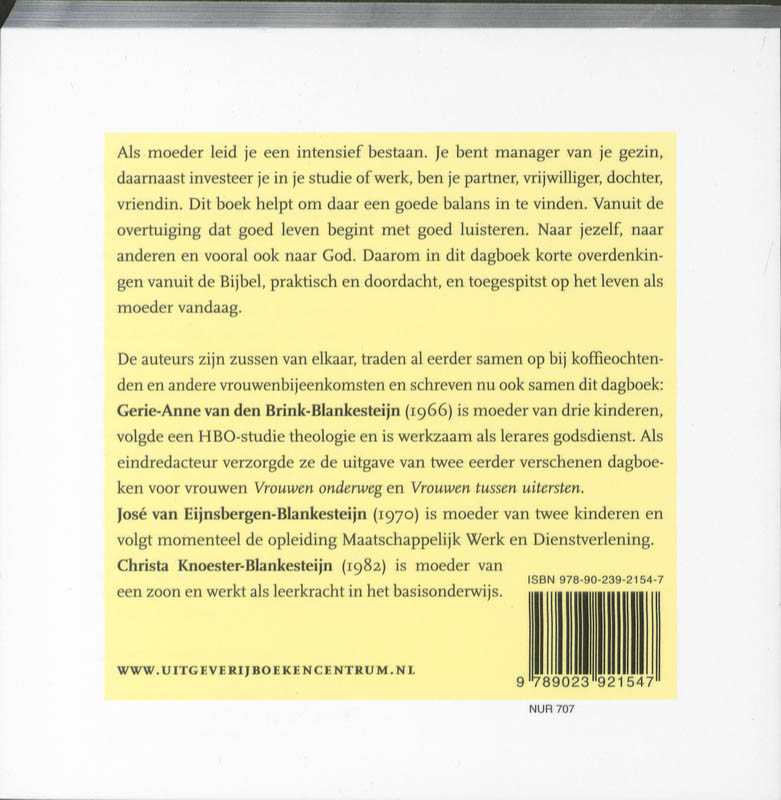 Productafbeelding: achterkant van Bijna-elke-dagboek voor moeders