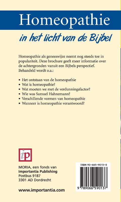 Productafbeelding: achterkant van Homeopathie