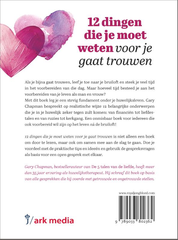 Productafbeelding: achterkant van 12 dingen die je moet weten voor je gaat trouwen