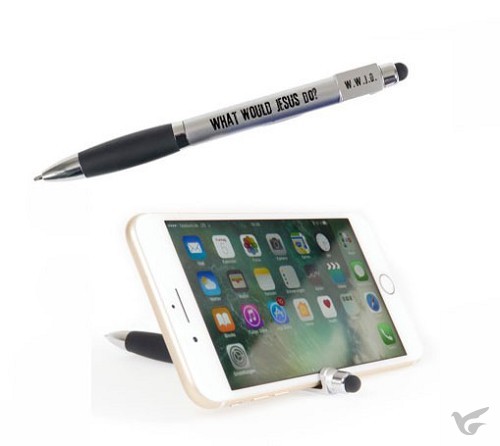 Productafbeelding: voorkant van WWJD pen zilver