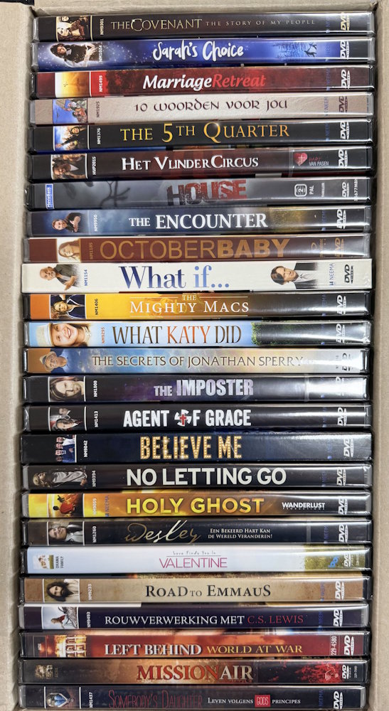 Productafbeelding: voorkant van Boxset 1: Christelijke speelfilms - Nieuw (25 DVD-set - NEEMA)