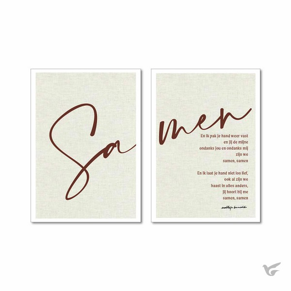 Productafbeelding: voorkant van Wandbord A3 Samen