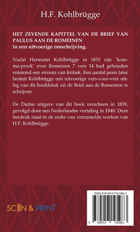 Productafbeelding: achterkant van Het Zevende Kapittel van de Brief van Paulus aan de Romeinen