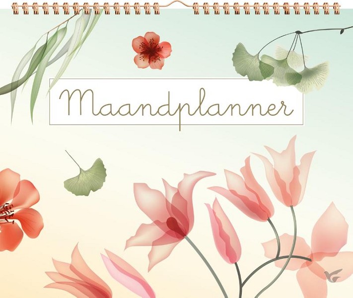 Productafbeelding: voorkant van Maandplanner transparante bloemen