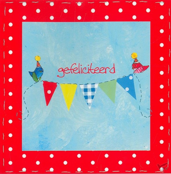 Productafbeelding: voorkant van Wenskaart gefeliciteerd rode stip
