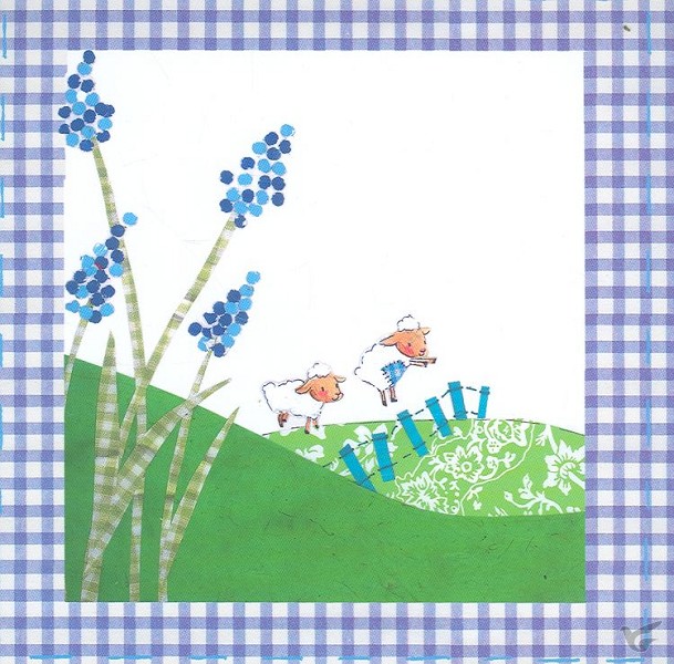 Productafbeelding: voorkant van Enkele kaart schaapjes blauw