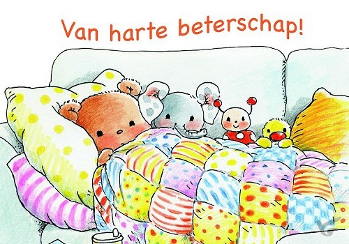 Productafbeelding: voorkant van Ansichtkaart 15x10,5 v harte beterschap