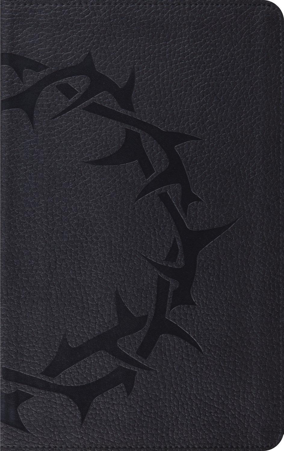 Productafbeelding: voorkant van ESV Thinline Bible-Charcoal Crown Design TruTone