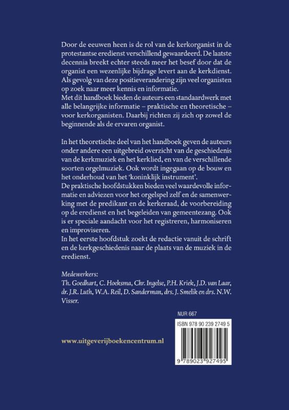 Productafbeelding: achterkant van Nieuw handboek voor de kerkorganist