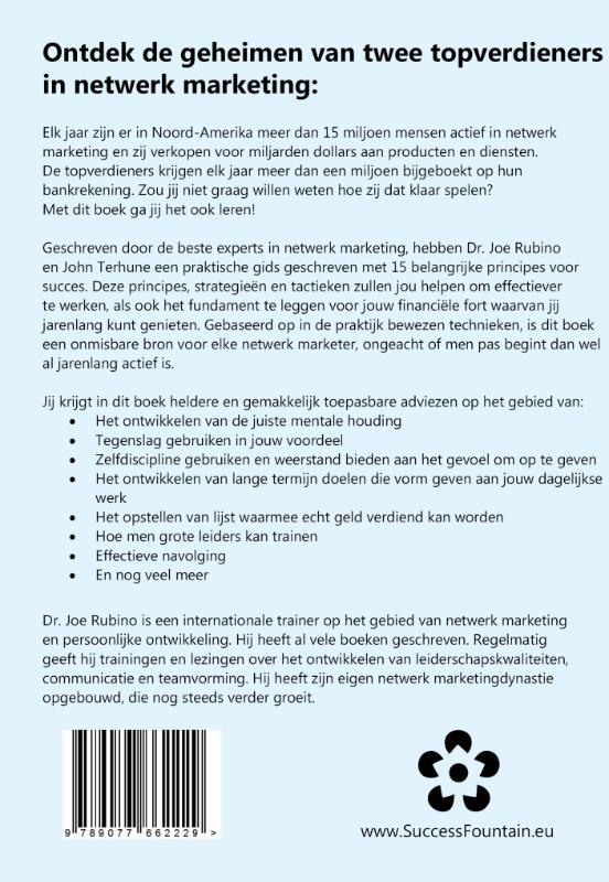 Productafbeelding: achterkant van 15 geheimen die elke netwerk marketer moet weten