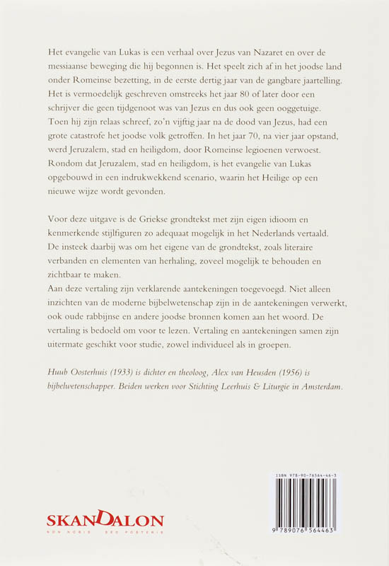 Productafbeelding: achterkant van Het evangelie van Lukas