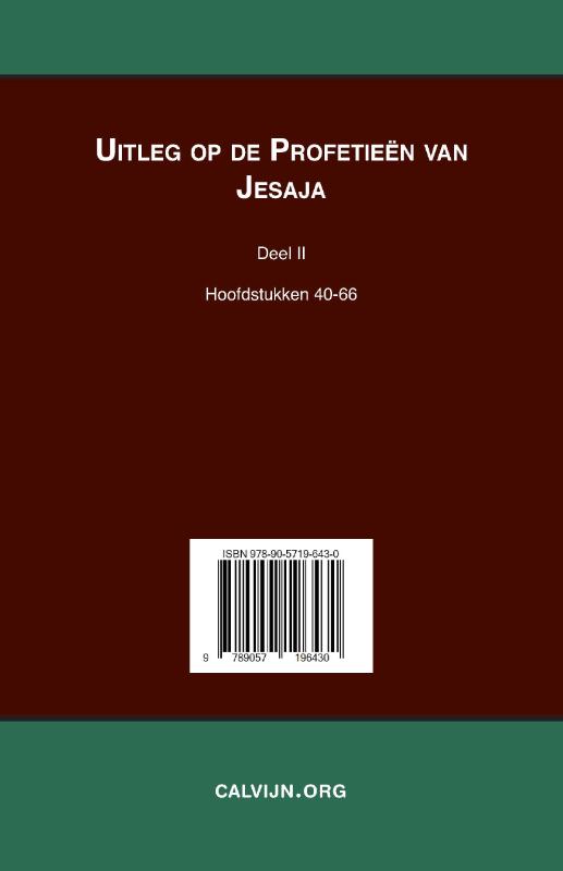 Productafbeelding: achterkant van Uitleg bij de Profetieën van Jesaja II