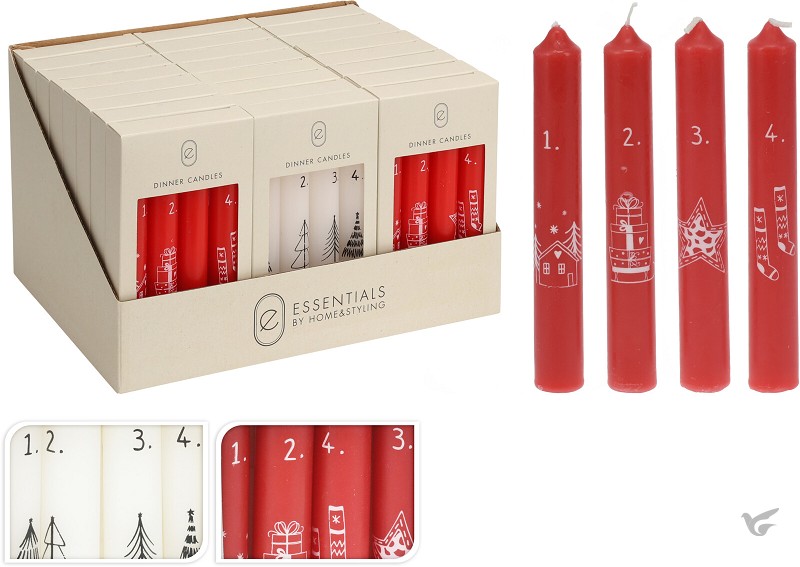 Productafbeelding: voorkant van Adventcandles (4) - assorted colors