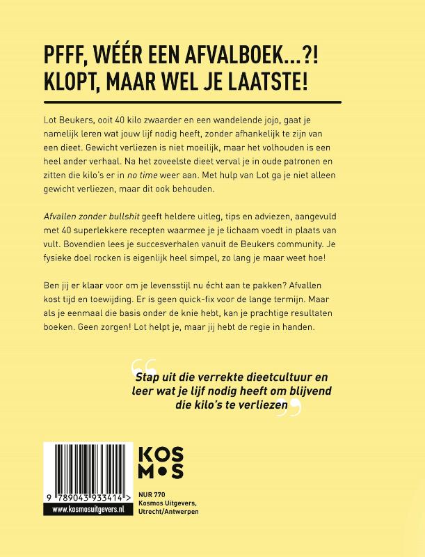 Productafbeelding: achterkant van Afvallen zonder bullshit