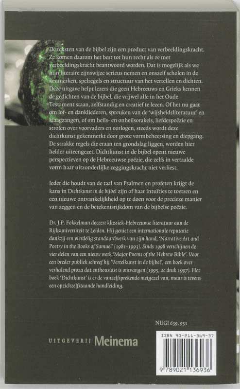 Productafbeelding: achterkant van Dichtkunst in de bijbel