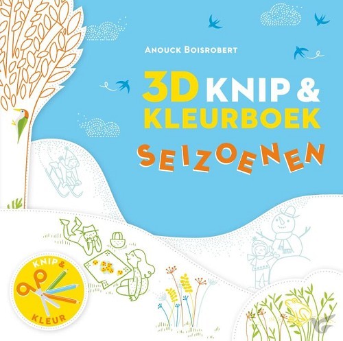 Productafbeelding: voorkant van 3D Knip- en kleurboek seizoenen