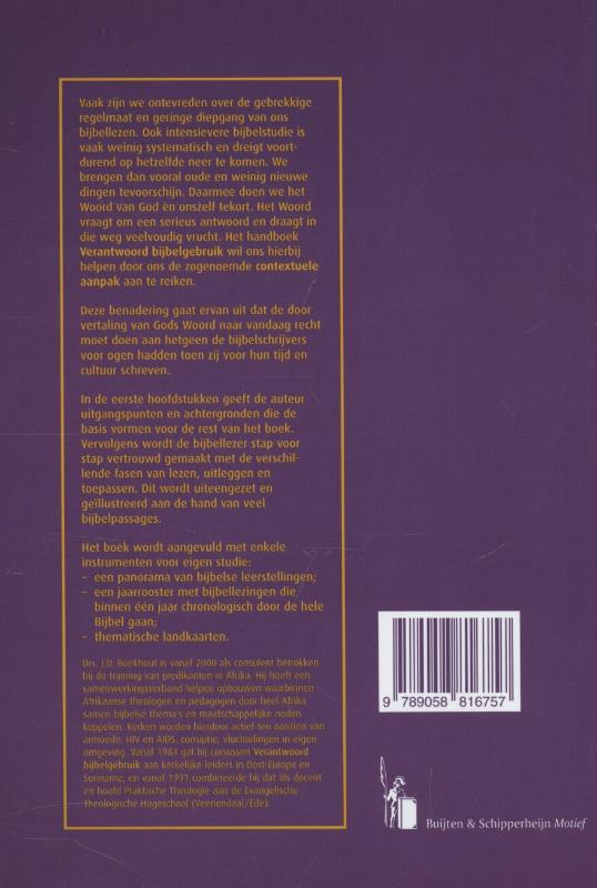 Productafbeelding: achterkant van Verantwoord bijbelgebruik