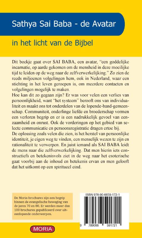 Productafbeelding: achterkant van Sathya Sai Baba de Avatar