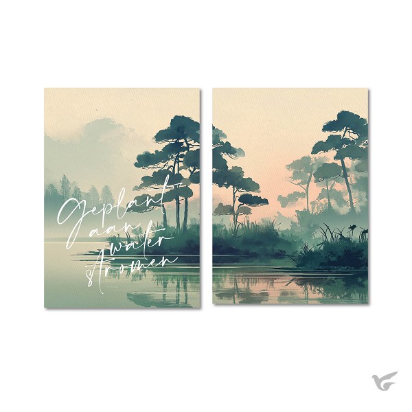 Productafbeelding: voorkant van Tweeluik A3 Misty morning Geplant aan wa