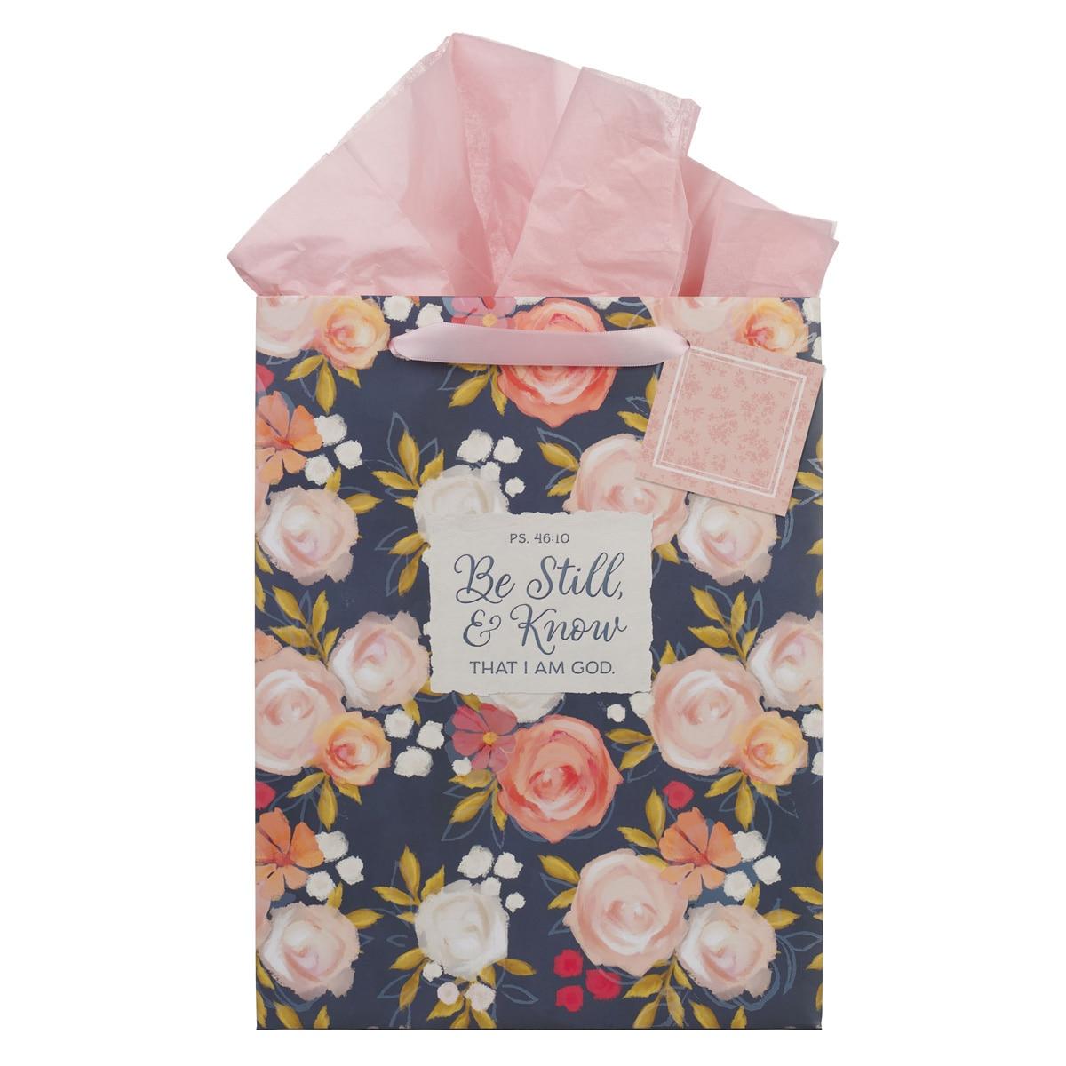 Productafbeelding: voorkant van Gift Bag LG Portrait Be Still Ps. 46:10