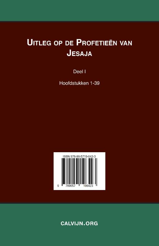 Productafbeelding: achterkant van Uitleg bij de Profetieën van Jesaja I