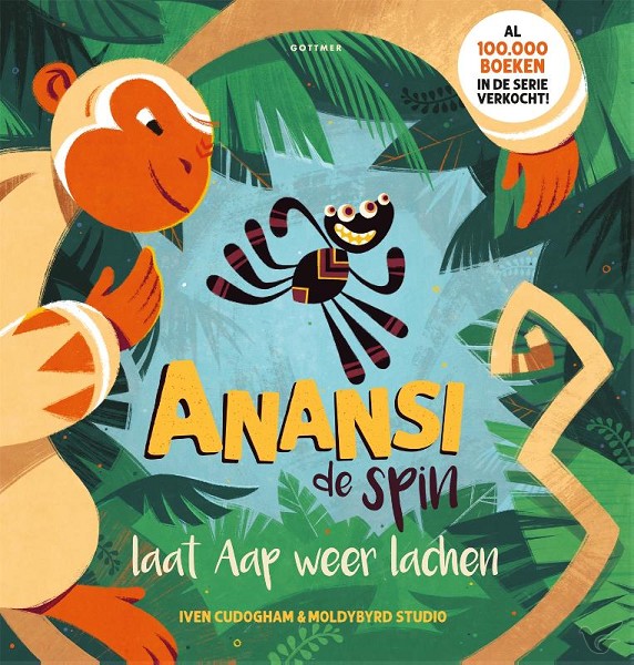 Productafbeelding: voorkant van Anansi de spin laat aap weer lachen