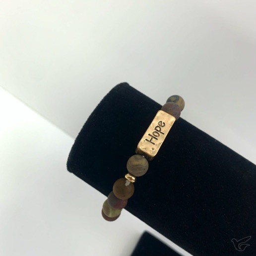 Productafbeelding: voorkant van Armband natuursteen hope donkerbruin