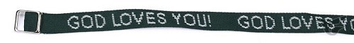 Productafbeelding: voorkant van Armbandje God loves you groen