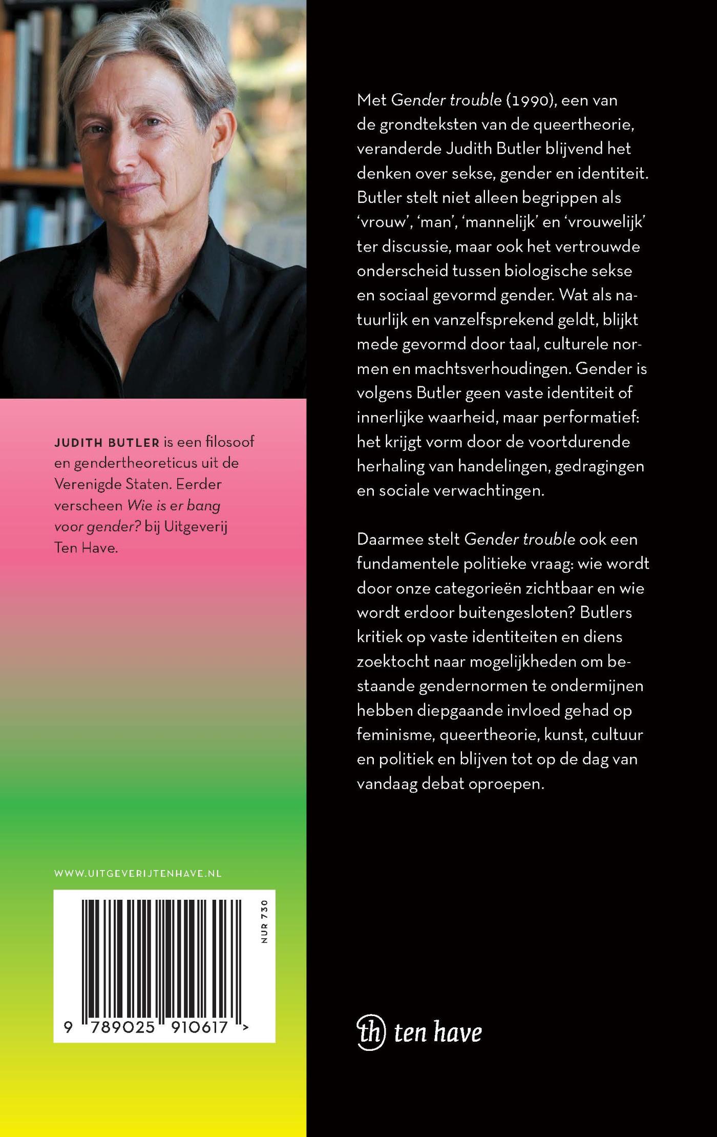Productafbeelding: achterkant van Gender trouble