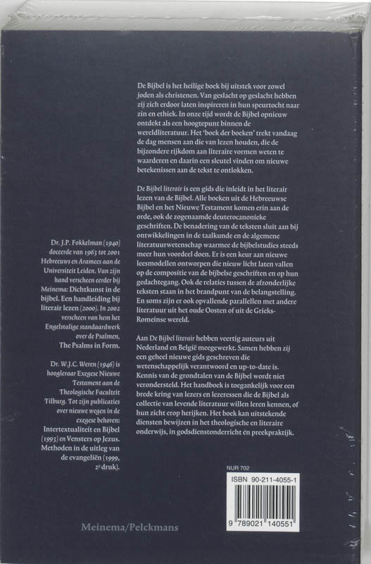 Productafbeelding: achterkant van De Bijbel literair