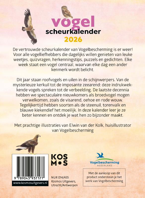 Productafbeelding: achterkant van Vogelscheurkalender 2026