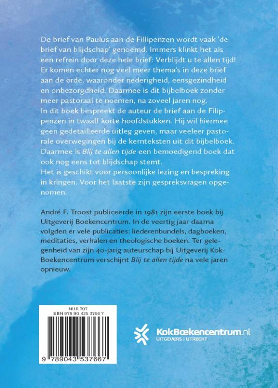 Productafbeelding: achterkant van Blij te allen tijde