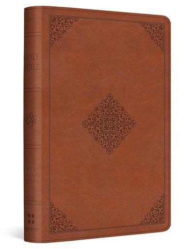 Productafbeelding: voorkant van ESV Compact Bible-English Saddle  Ornament Design TruTone