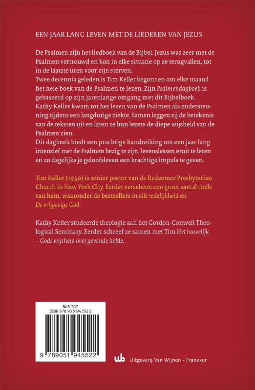 Productafbeelding: achterkant van Psalmendagboek