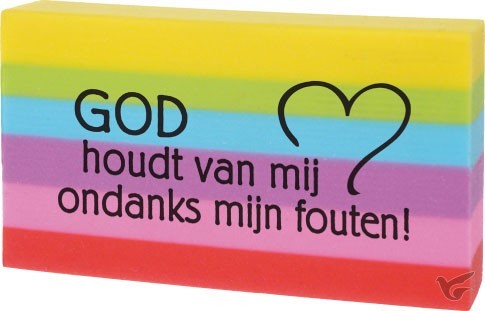 Productafbeelding: voorkant van Gum God houdt van mij regenboog