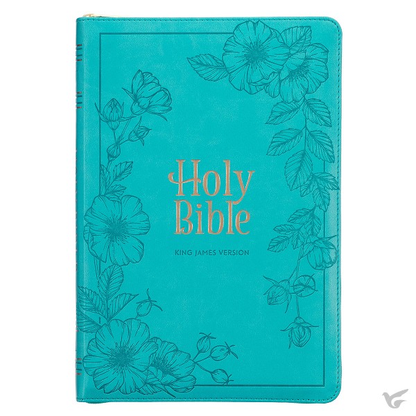 Productafbeelding: voorkant van Vibrant Teal Large Print Thinl Zip Index