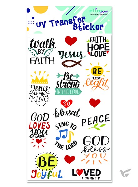 Productafbeelding: voorkant van UV Stickers Typography color