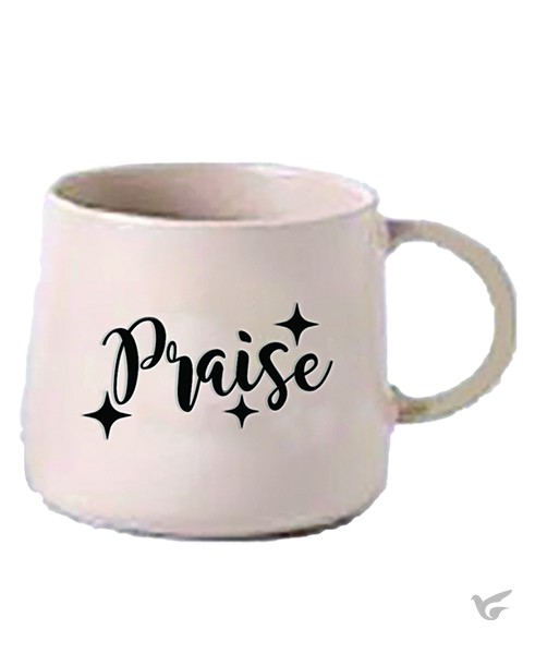 Productafbeelding: voorkant van Stoneware mug Praise Beige