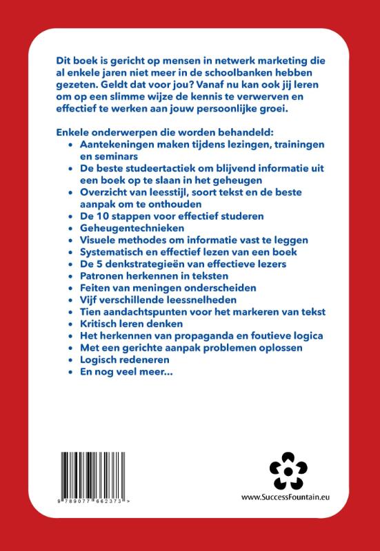 Productafbeelding: achterkant van Slim studeren in netwerk marketing