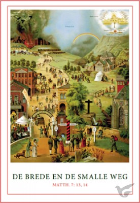 Productafbeelding: voorkant van Poster A4 Brede en de smalle weg