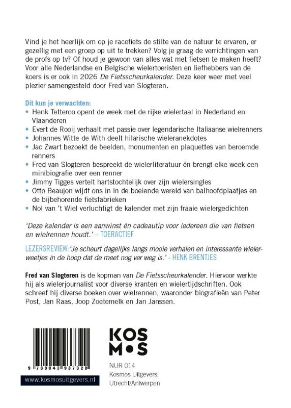 Productafbeelding: achterkant van De Fietsscheurkalender 2026