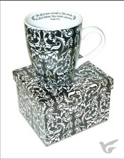 Productafbeelding: voorkant van Boxed mug damask Psalm 29:11