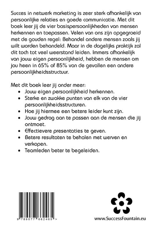 Productafbeelding: achterkant van Succesvol communiceren in netwerk marketing