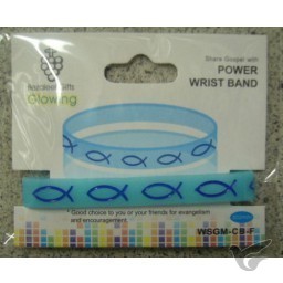 Productafbeelding: voorkant van Armband vis blauw rubber