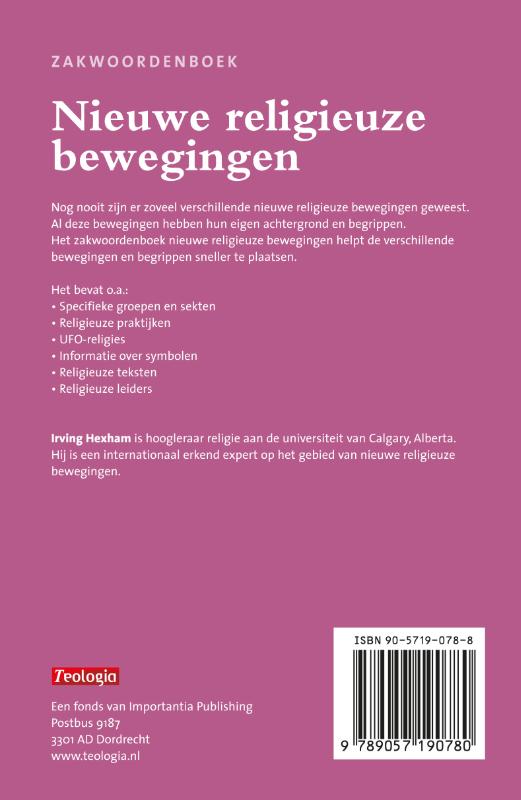 Productafbeelding: achterkant van Zakwoordenboek Nieuwe Religieuze Bewegingen
