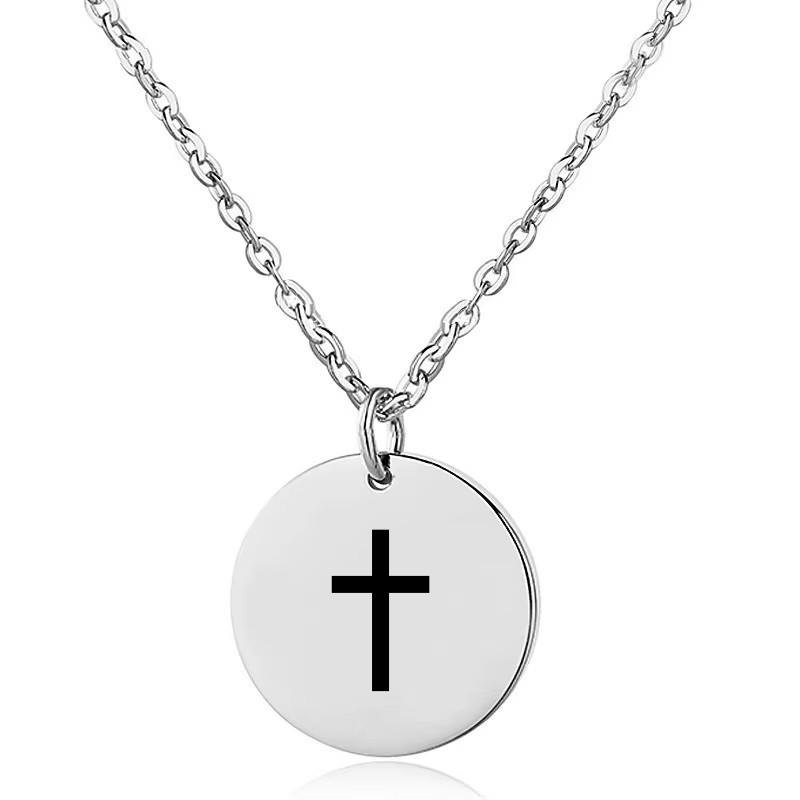 Productafbeelding: voorkant van Kruis ketting zilver stainless steel