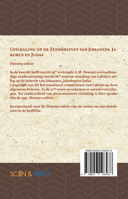 Productafbeelding: achterkant van Uitlegging op de Zendbrieven van Johannes, Jakobus en Judas