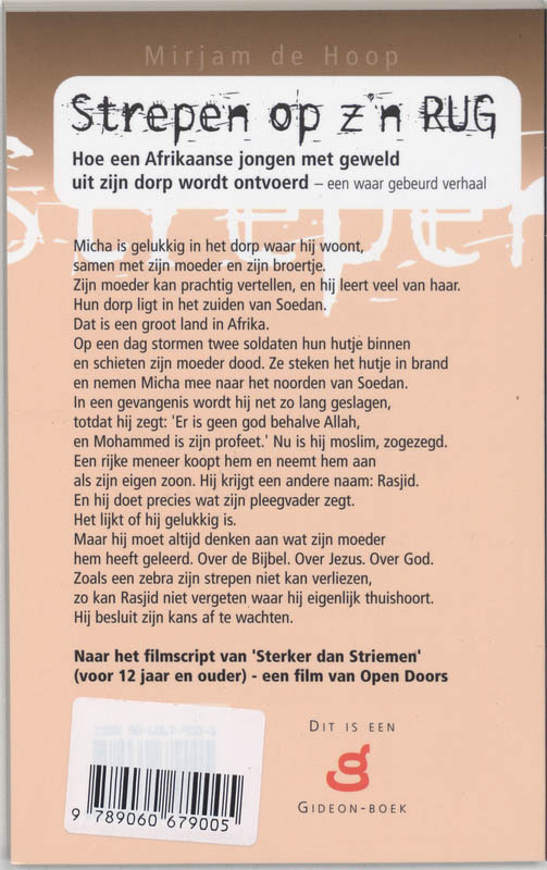 Productafbeelding: achterkant van Strepen op z'n rug